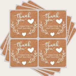 ✨️🤎 60 Thank You”  brown Square Stickers ✨️🤎